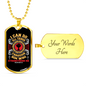 Through Him Christian Necklace Stainless Steel or 18k Gold Dog Tag 24" Chain-Express Your Love Gifts