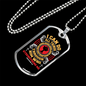 Through Him Christian Necklace Stainless Steel or 18k Gold Dog Tag 24" Chain-Express Your Love Gifts