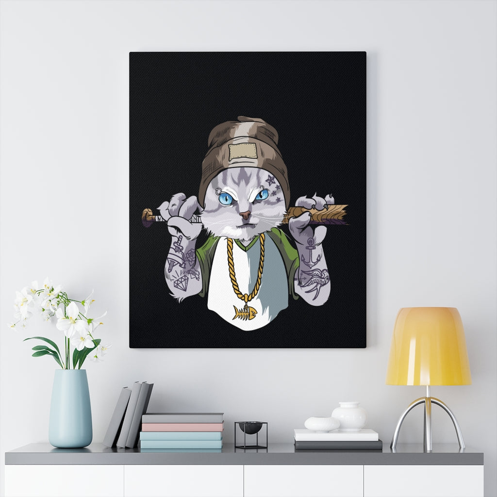 Thug Life Kitty Gangsta Cat Funny Wall Decor for Home Office GymPrint Ready to Hang Funny Wall Art Unframed-Express Your Love Gifts