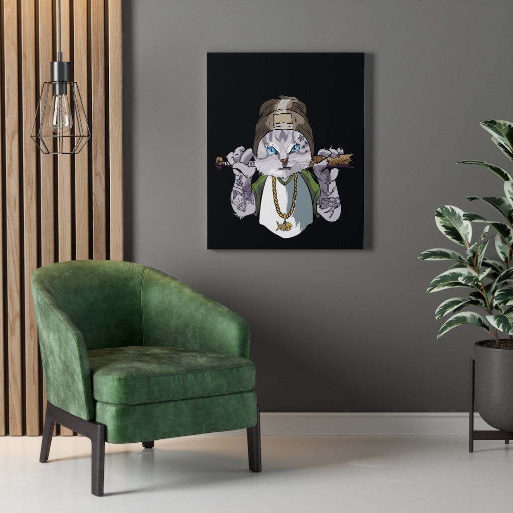 Thug Life Kitty Gangsta Cat Funny Wall Decor for Home Office GymPrint Ready to Hang Funny Wall Art Unframed-Express Your Love Gifts