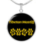 Tibetan Mastiff Mama Circle Necklace Stainless Steel or 18k Gold 18-22" Dog Owner Lover-Express Your Love Gifts