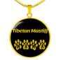 Tibetan Mastiff Mama Circle Necklace Stainless Steel or 18k Gold 18-22" Dog Owner Lover-Express Your Love Gifts