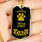 Tibetan Terrier Dad Dog Necklace Stainless Steel or 18k Gold Dog Tag W 24" Dog Owner Lover-Express Your Love Gifts
