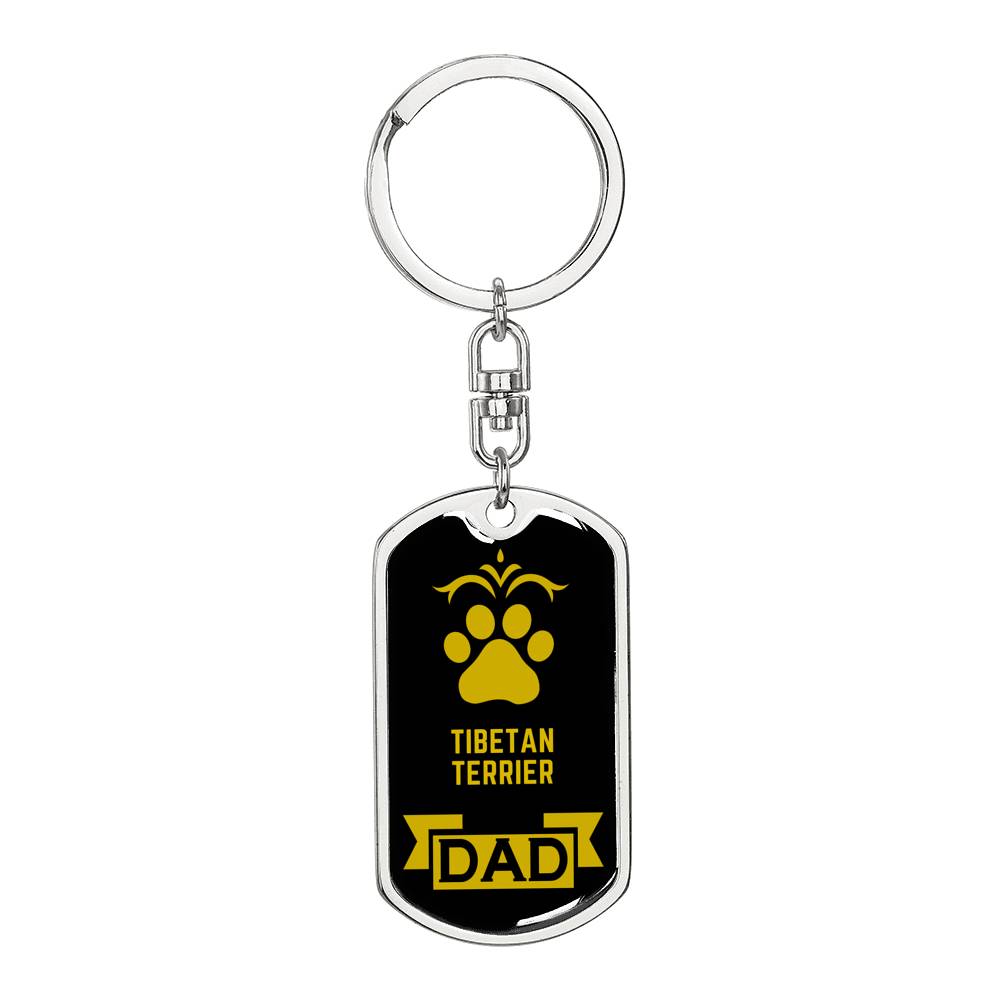 Tibetan Terrier Keychain Stainless Steel or 18k Gold-Express Your Love Gifts