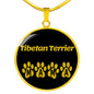 Tibetan Terrier Mama Circle Necklace Stainless Steel or 18k Gold 18-22" Dog Owner Lover-Express Your Love Gifts