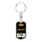 Tiger Cat Cat Dad King Keychain Stainless Steel or 18k Gold-Express Your Love Gifts
