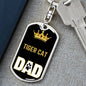 Tiger Cat Cat Dad King Keychain Stainless Steel or 18k Gold-Express Your Love Gifts