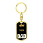 Tiger Cat Dad King Keychain Stainless Steel or 18k Gold-Express Your Love Gifts