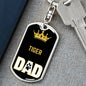 Tiger Cat Dad King Keychain Stainless Steel or 18k Gold-Express Your Love Gifts