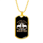 Time Hunting Wasted Necklace Stainless Steel or 18k Gold Dog Tag 24" Chain-Express Your Love Gifts