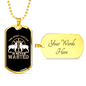 Time Hunting Wasted Necklace Stainless Steel or 18k Gold Dog Tag 24" Chain-Express Your Love Gifts