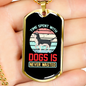 Time Spent With Dogs Necklace Stainless Steel or 18k Gold Dog Tag 24" Chain-Express Your Love Gifts