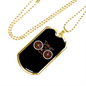 Time To Travel Cycling Necklace Stainless Steel or 18k Gold Dog Tag 24"-Express Your Love Gifts