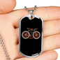Time To Travel Cycling Necklace Stainless Steel or 18k Gold Dog Tag 24"-Express Your Love Gifts