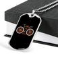 Time To Travel Cycling Necklace Stainless Steel or 18k Gold Dog Tag 24"-Express Your Love Gifts