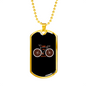 Time To Travel Cycling Necklace Stainless Steel or 18k Gold Dog Tag 24"-Express Your Love Gifts