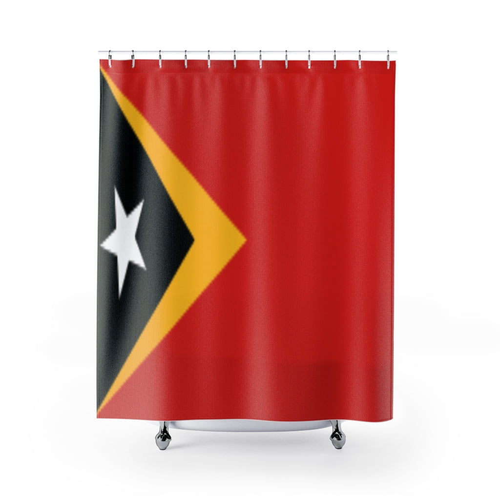 Timor Leste Flag Stylish Design 71" x 74" Elegant Waterproof Shower Curtain for a Spa-like Bathroom Paradise Exceptional Craftsmanship-Express Your Love Gifts