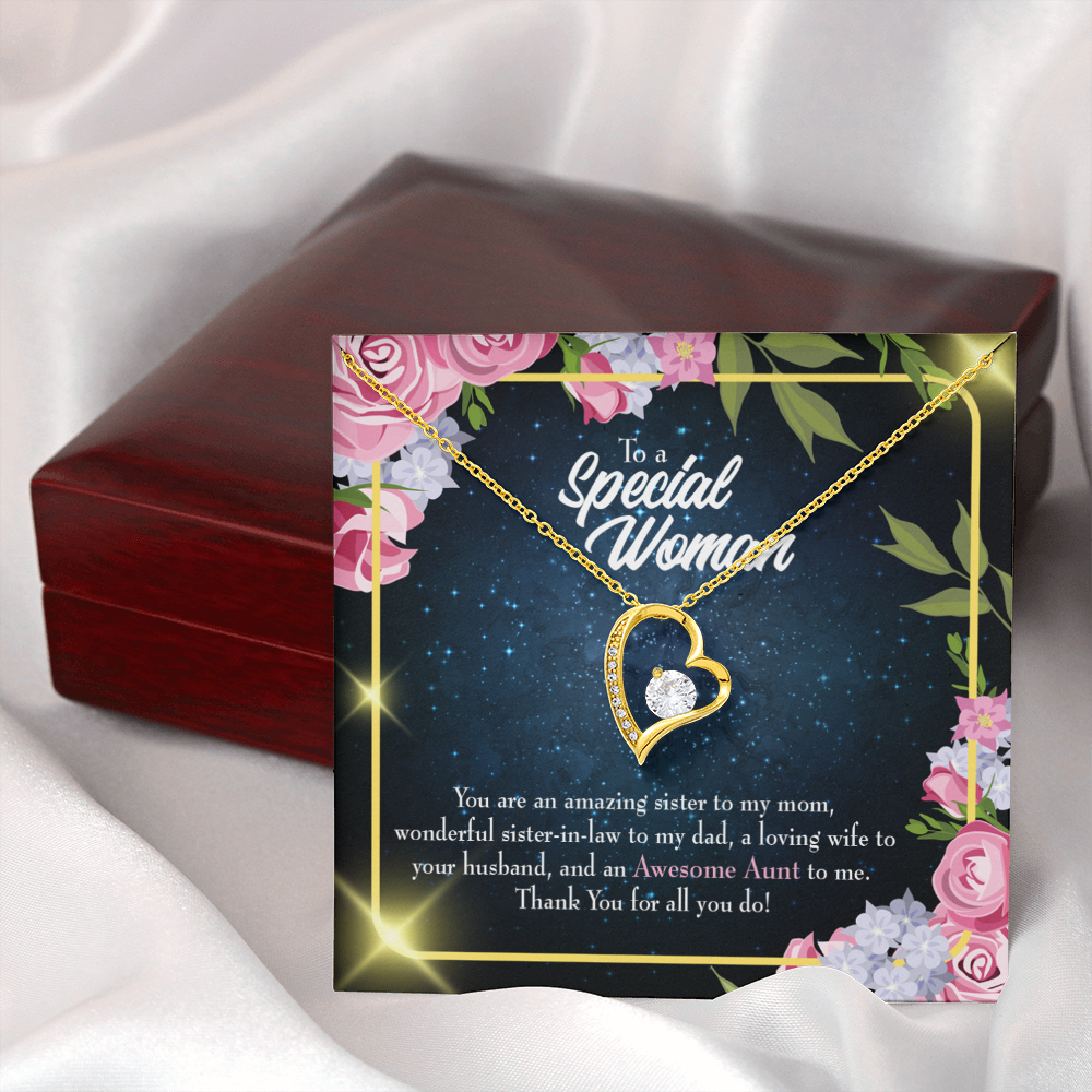 To Aunt Awesome Auntie Forever Love Necklace-Express Your Love Gifts