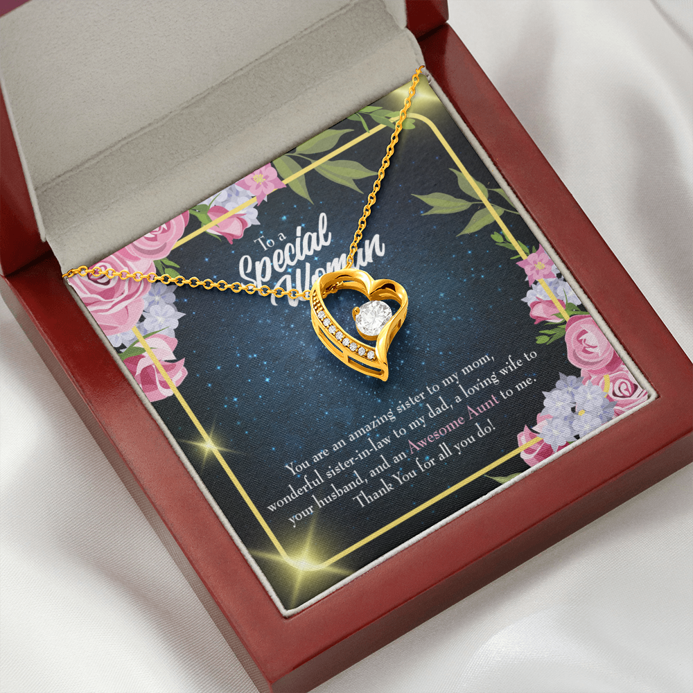 To Aunt Awesome Auntie Forever Love Necklace-Express Your Love Gifts