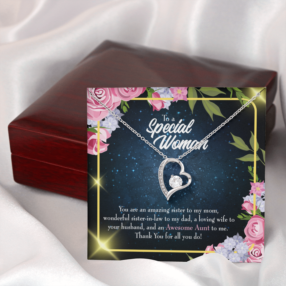 To Aunt Awesome Auntie Forever Love Necklace-Express Your Love Gifts