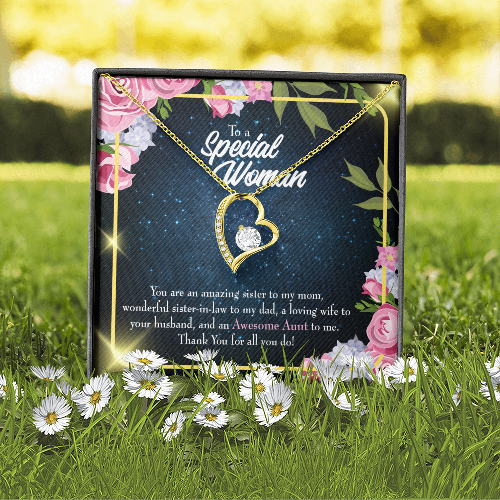 To Aunt Awesome Auntie Forever Love Necklace-Express Your Love Gifts