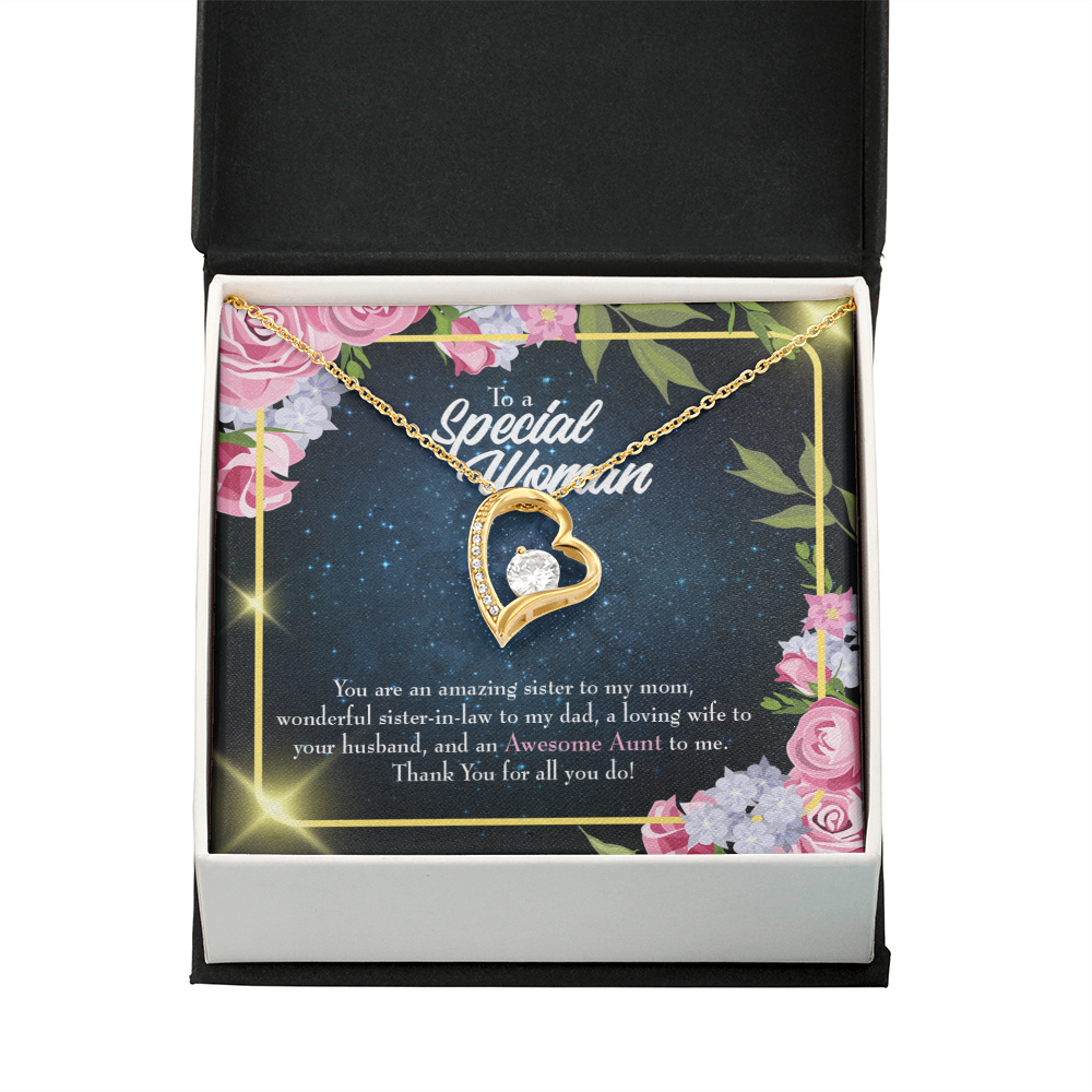To Aunt Awesome Auntie Forever Love Necklace-Express Your Love Gifts