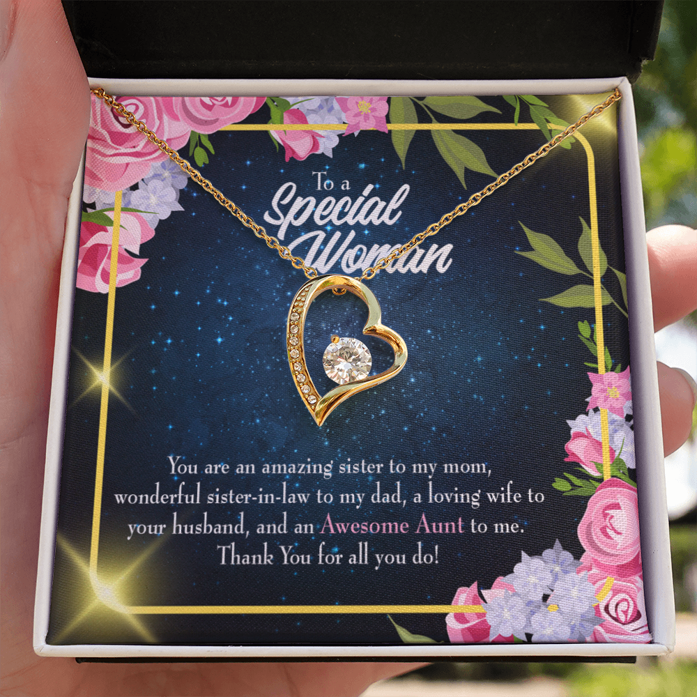 To Aunt Awesome Auntie Forever Love Necklace-Express Your Love Gifts