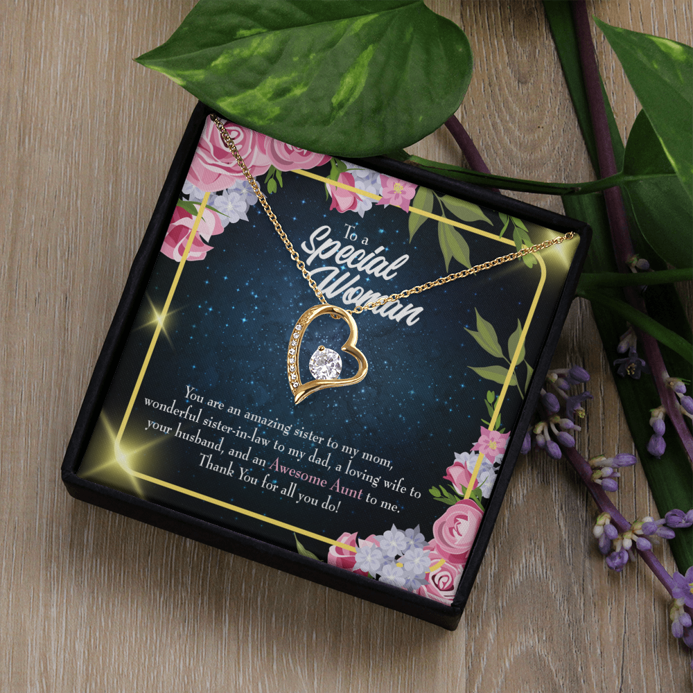 To Aunt Awesome Auntie Forever Love Necklace-Express Your Love Gifts