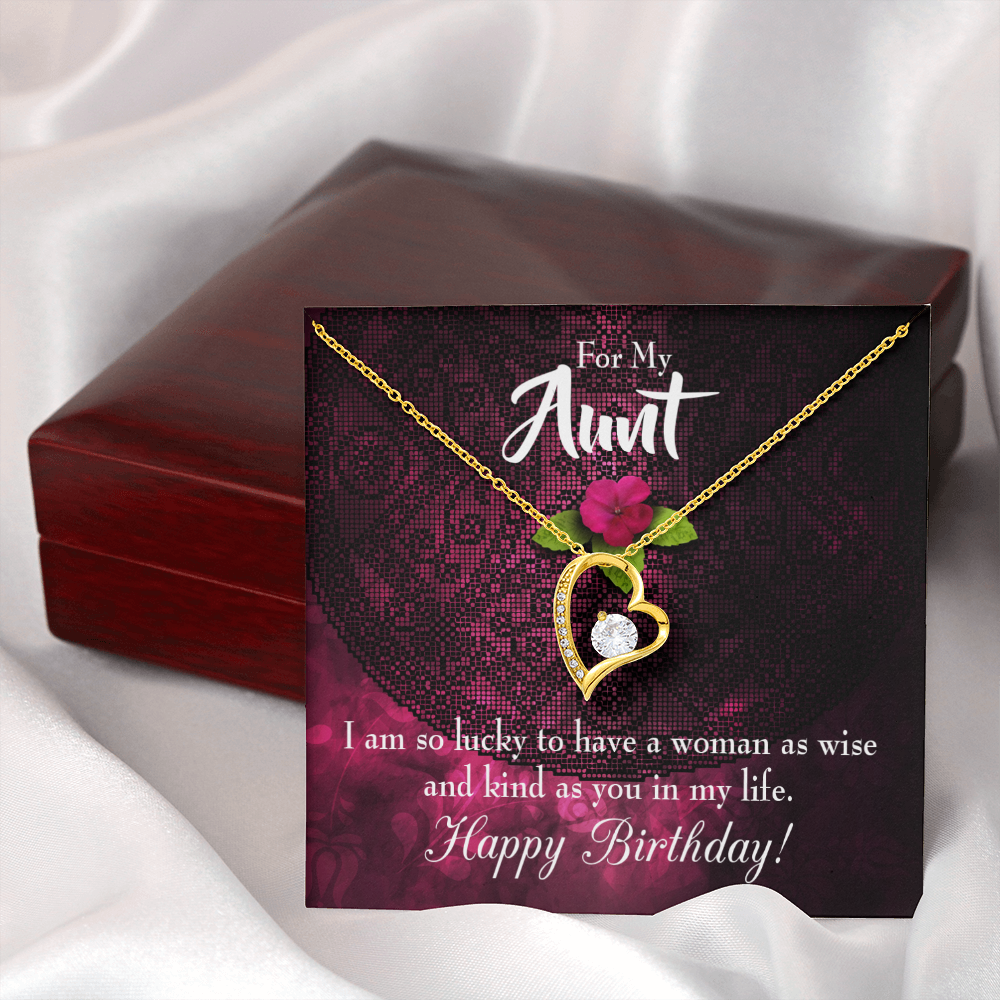 To Aunt Birthday Message Happy Birthday Aunt Forever Love Necklace-Express Your Love Gifts