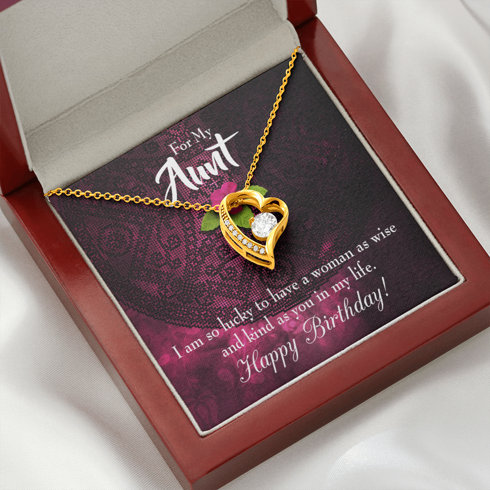 To Aunt Birthday Message Happy Birthday Aunt Forever Love Necklace-Express Your Love Gifts