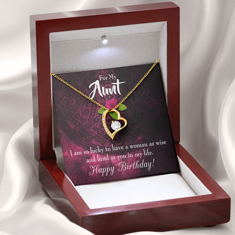 To Aunt Birthday Message Happy Birthday Aunt Forever Love Necklace-Express Your Love Gifts