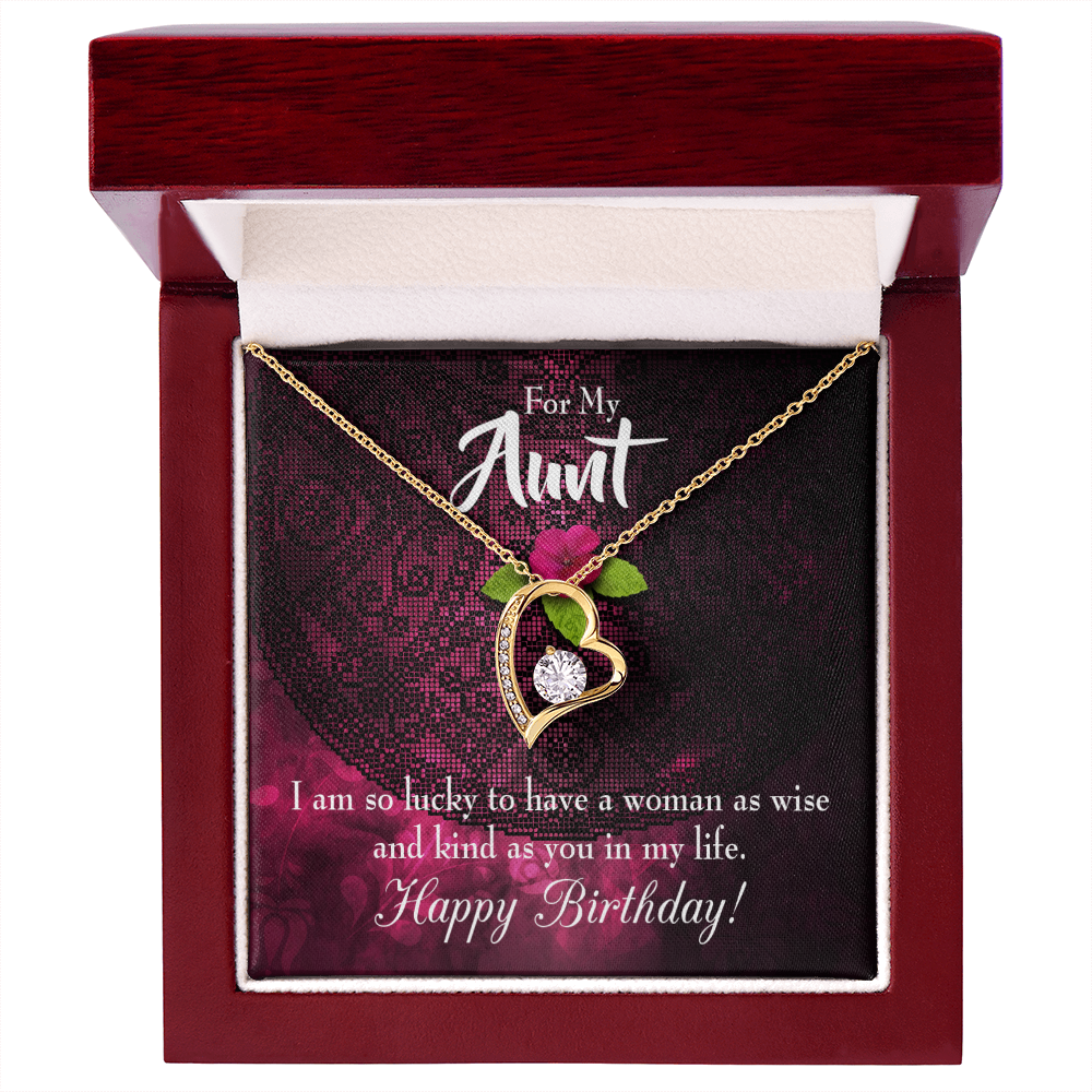 To Aunt Birthday Message Happy Birthday Aunt Forever Love Necklace-Express Your Love Gifts