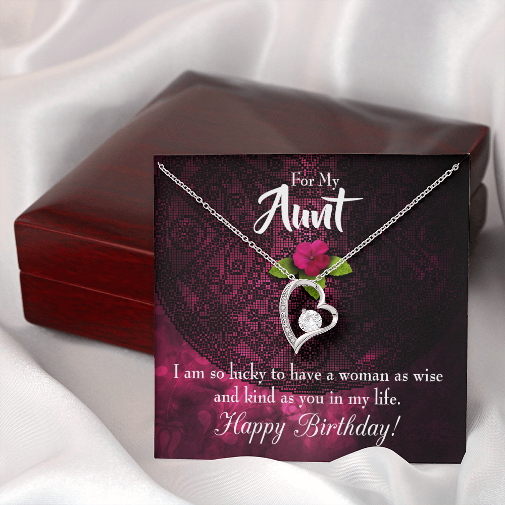 To Aunt Birthday Message Happy Birthday Aunt Forever Love Necklace-Express Your Love Gifts