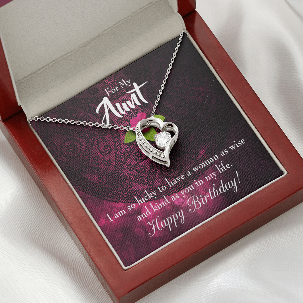 To Aunt Birthday Message Happy Birthday Aunt Forever Love Necklace-Express Your Love Gifts