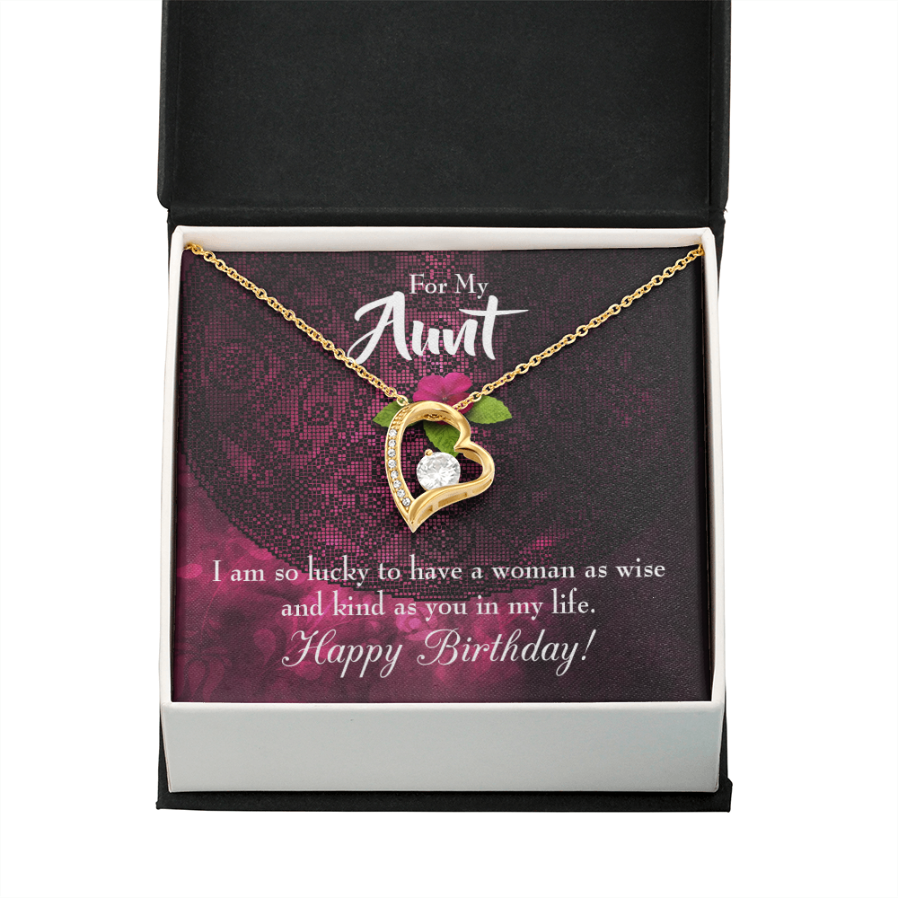 To Aunt Birthday Message Happy Birthday Aunt Forever Love Necklace-Express Your Love Gifts