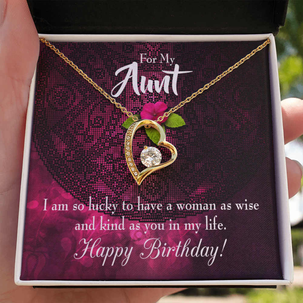 To Aunt Birthday Message Happy Birthday Aunt Forever Love Necklace-Express Your Love Gifts