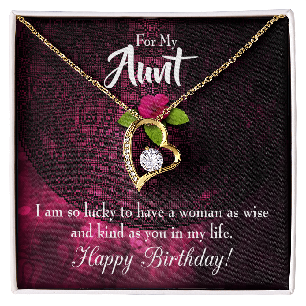 To Aunt Birthday Message Happy Birthday Aunt Forever Love Necklace-Express Your Love Gifts