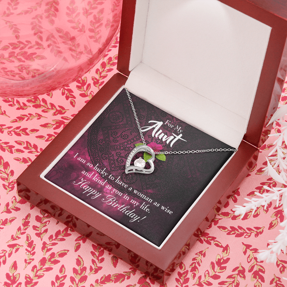 To Aunt Birthday Message Happy Birthday Aunt Forever Love Necklace-Express Your Love Gifts