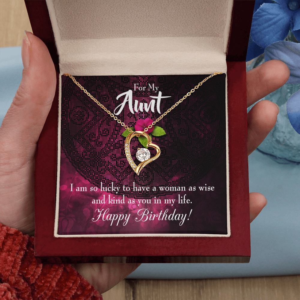 To Aunt Birthday Message Happy Birthday Aunt Forever Love Necklace-Express Your Love Gifts
