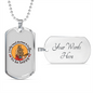 To Be Happy Horse Necklace Stainless Steel or 18k Gold Dog Tag 24" Chain-Express Your Love Gifts