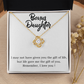 To Bonus Daughter Gift of Life Infinity Knot Necklace Message Card-Express Your Love Gifts