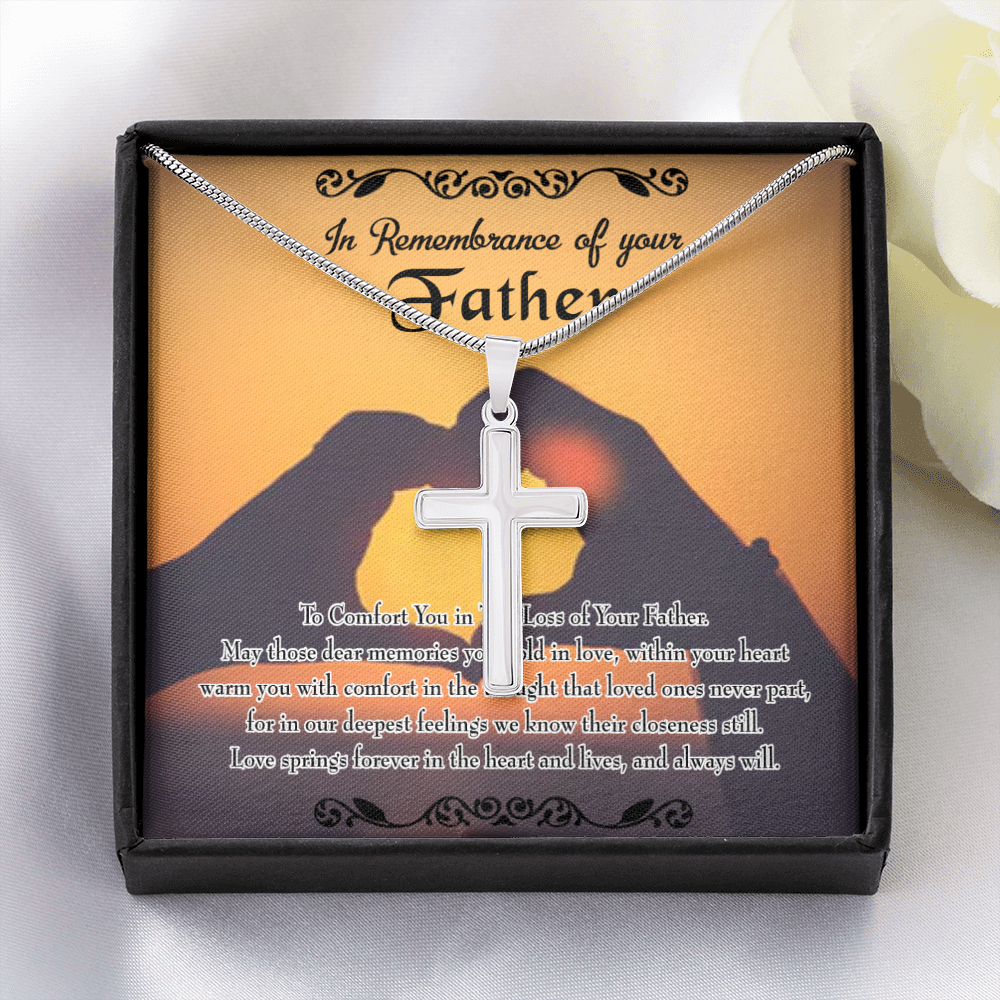 To Comfort You Dad Memorial Gift Dad Memorial Cross Necklace Sympathy Gift Loss of Father Condolence Message Card-Express Your Love Gifts