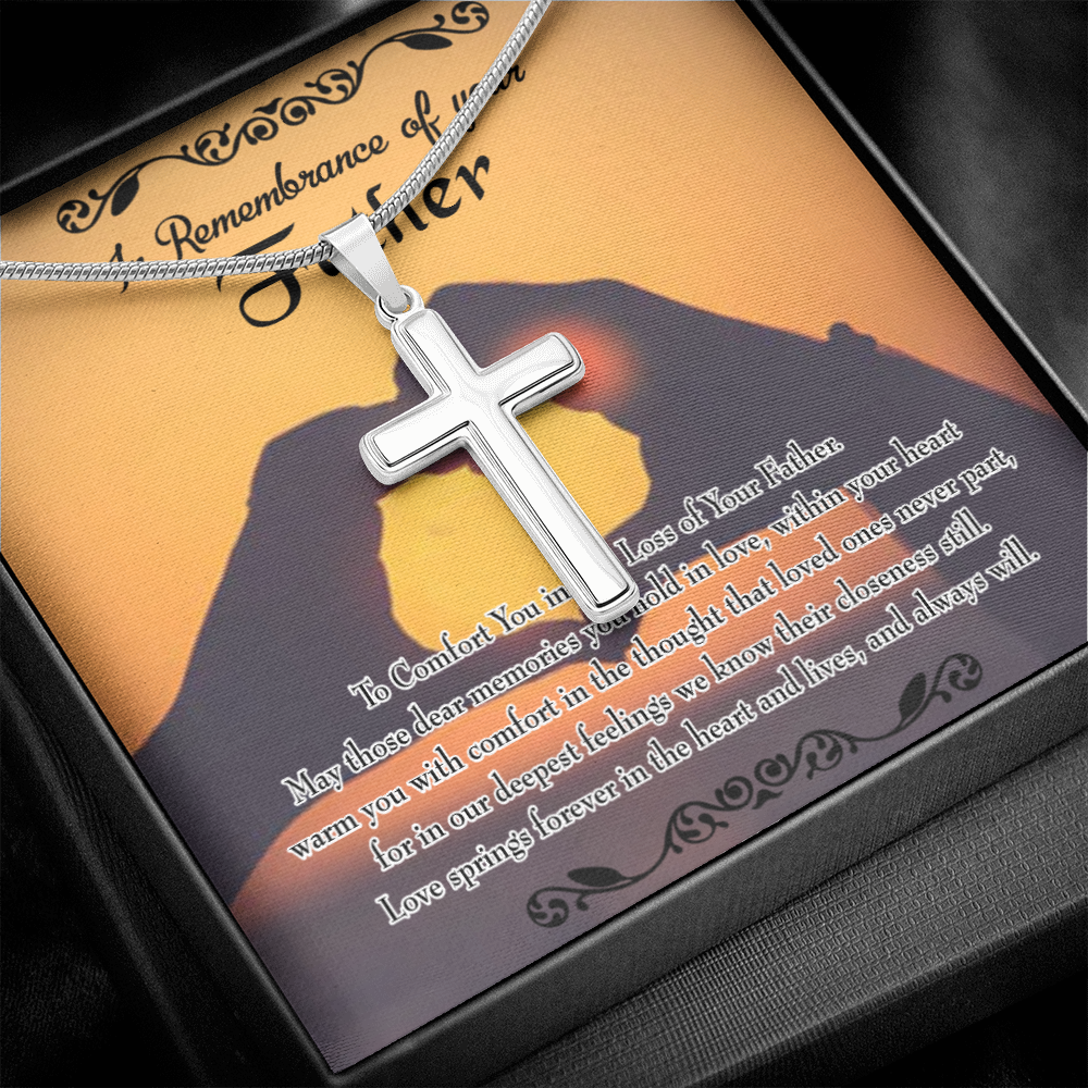 To Comfort You Dad Memorial Gift Dad Memorial Cross Necklace Sympathy Gift Loss of Father Condolence Message Card-Express Your Love Gifts
