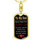 To Dad No Ugly Children Keychain Stainless Steel or 18k Gold Dog Tag Keyring-Express Your Love Gifts