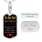 To Dad No Ugly Children Keychain Stainless Steel or 18k Gold Dog Tag Keyring-Express Your Love Gifts