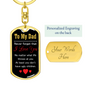 To Dad No Ugly Children Keychain Stainless Steel or 18k Gold Dog Tag Keyring-Express Your Love Gifts