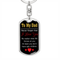 To Dad No Ugly Children Keychain Stainless Steel or 18k Gold Dog Tag Keyring-Express Your Love Gifts