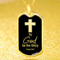 To God Be The Glory Necklace Stainless Steel or 18k Gold Dog Tag 24" Chain-Express Your Love Gifts