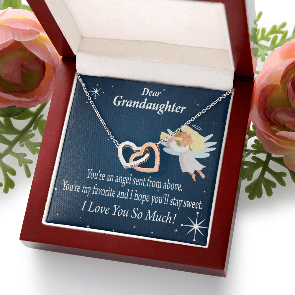 To Granddaughter Angel Granddaughter From Grandma Inseparable Necklace-Express Your Love Gifts