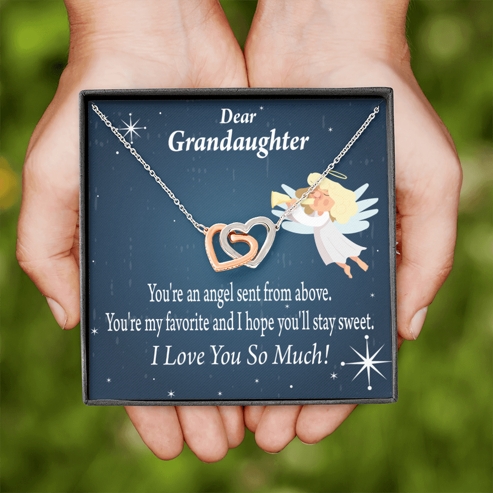 To Granddaughter Angel Granddaughter From Grandma Inseparable Necklace-Express Your Love Gifts